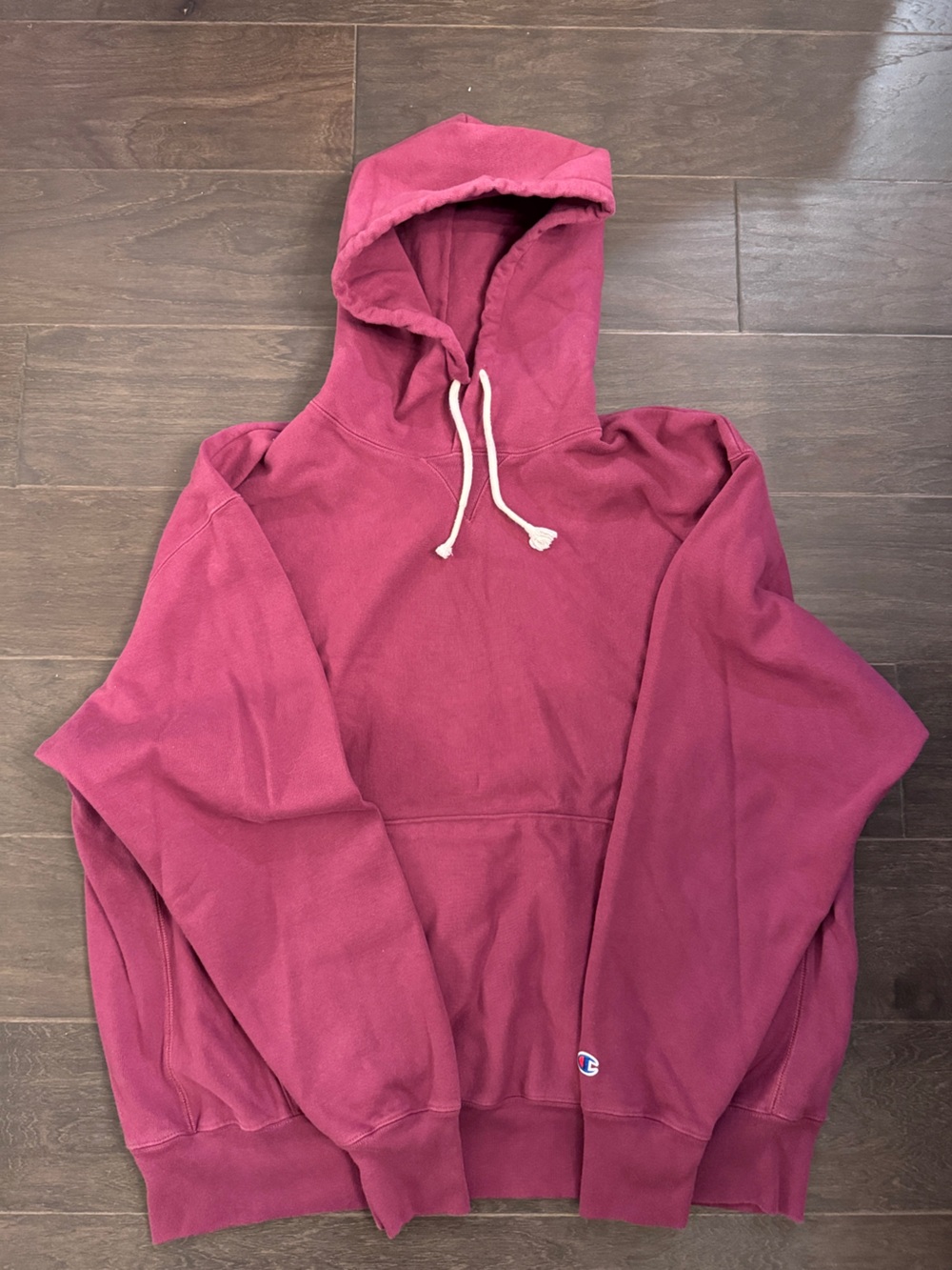Champion Men's Hooded Sweatshirt in Rose Berry